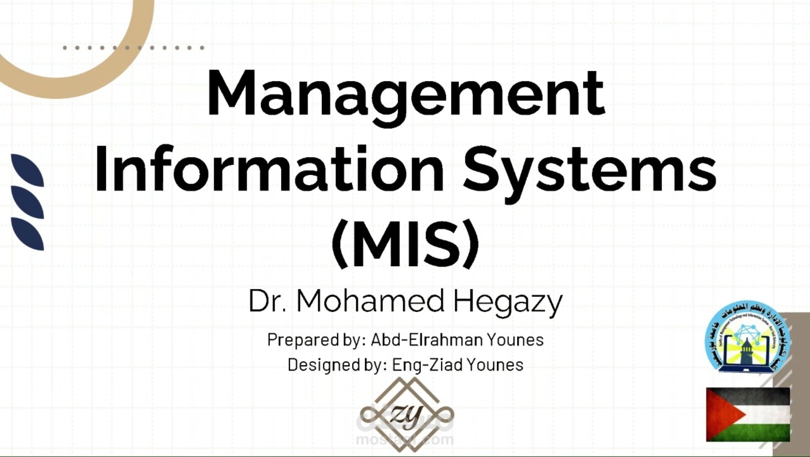 عرض تقديمي powerpoint بعنوان MIS بكلية تكنولوجيا الإدارة ونظم المعلومات