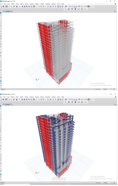 مراجعة تصميم برج مكون من 20 دور و 4 بدروم شملت المراجعه المراجعه علي التصميم الانشائي للبرج واللوح الانشائيه وعمل اللوحات التنفذية للمشروع