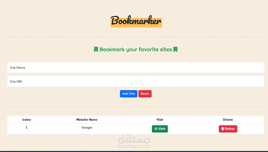 bookmark web site to save important link site