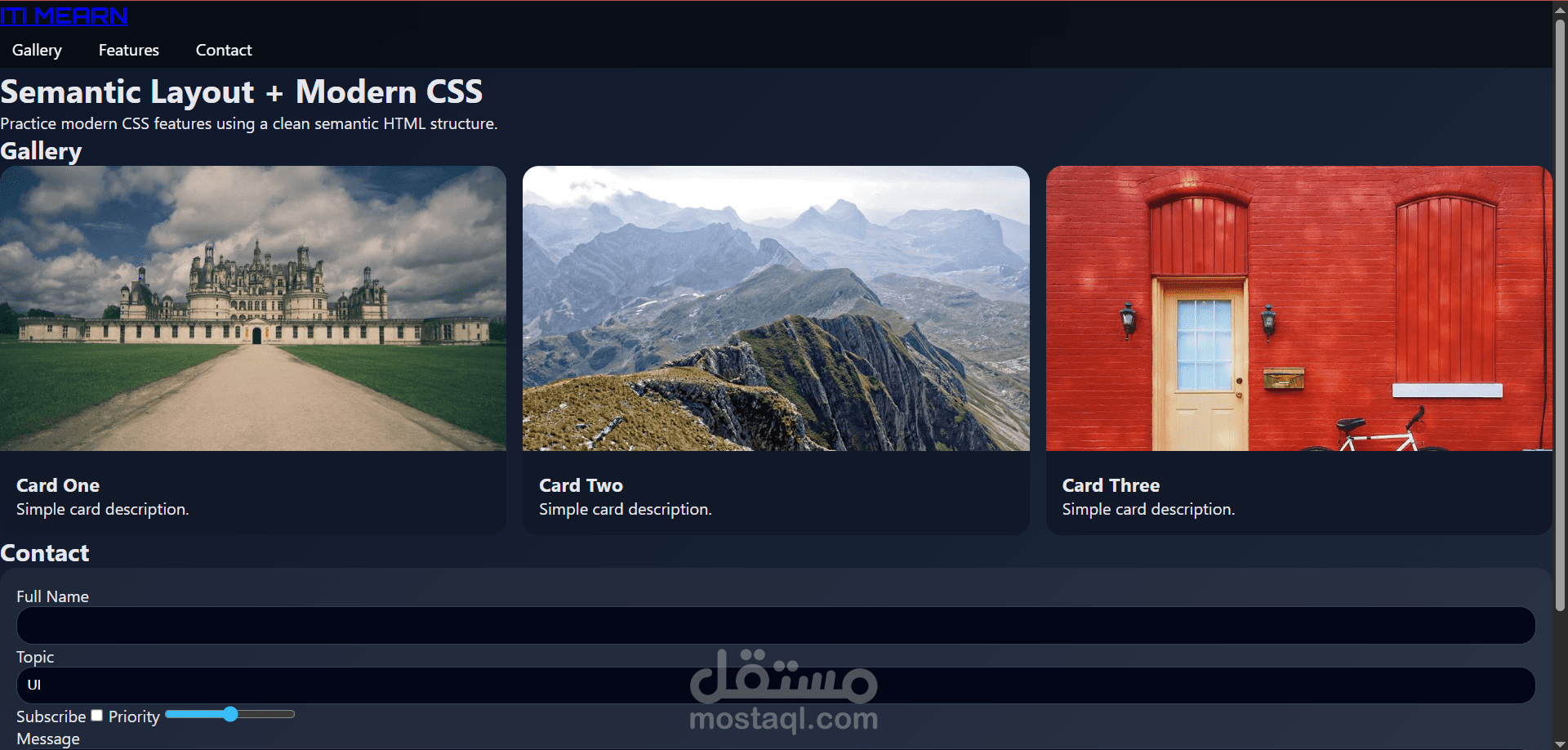 landing page
