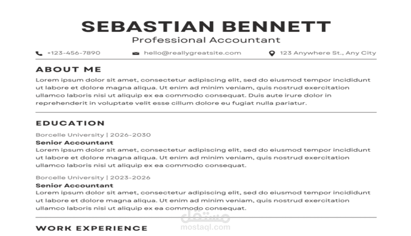 تصميم سيرة ذاتية احترافية (CV RESUME) بشكل عصرى وجذاب