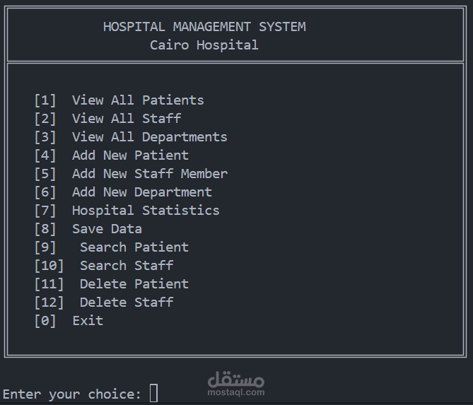 نظام مستشفى كامل باستخدام Python(OOP)