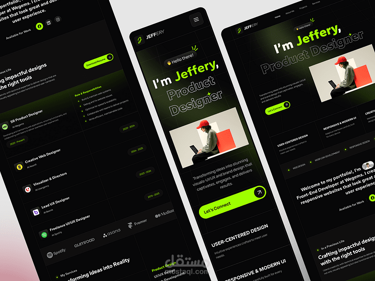 موقع Portfolio شخصي احترافي (Responsive Web Design)