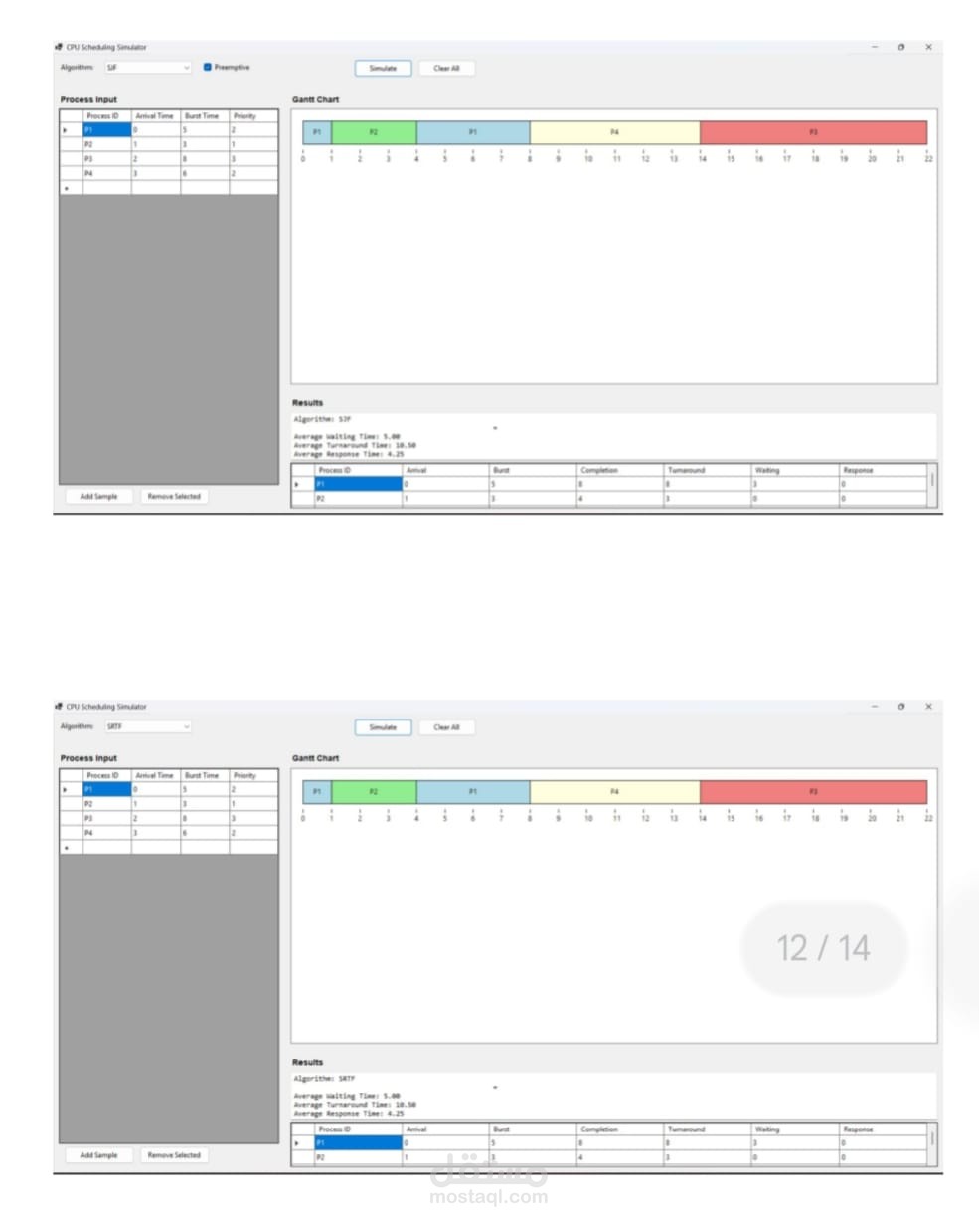 CPU Scheduling Simulator باستخدام C# و Windows Forms