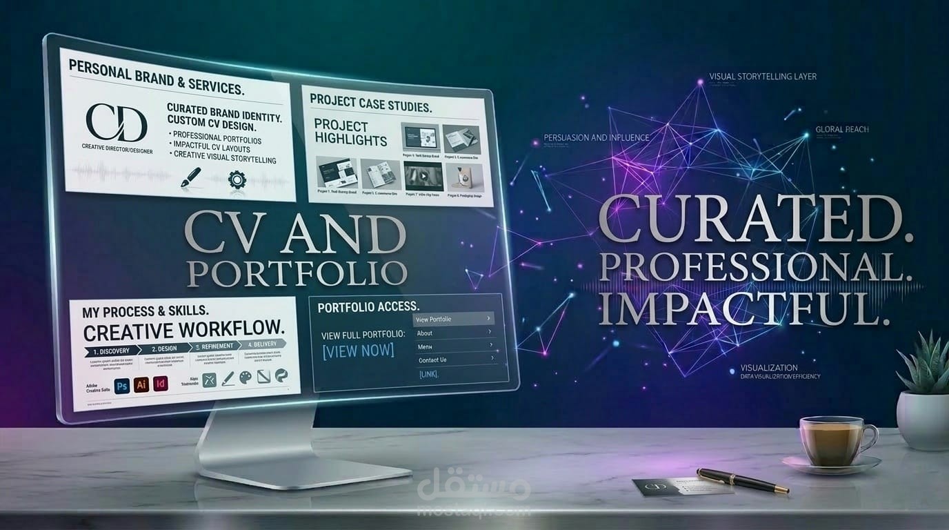 تصميم سيرة ذاتية وبورتفوليو احترافي