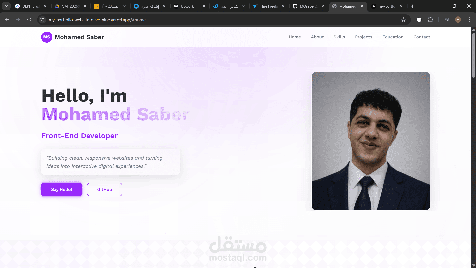 Personal Portfolio – Front-end Website