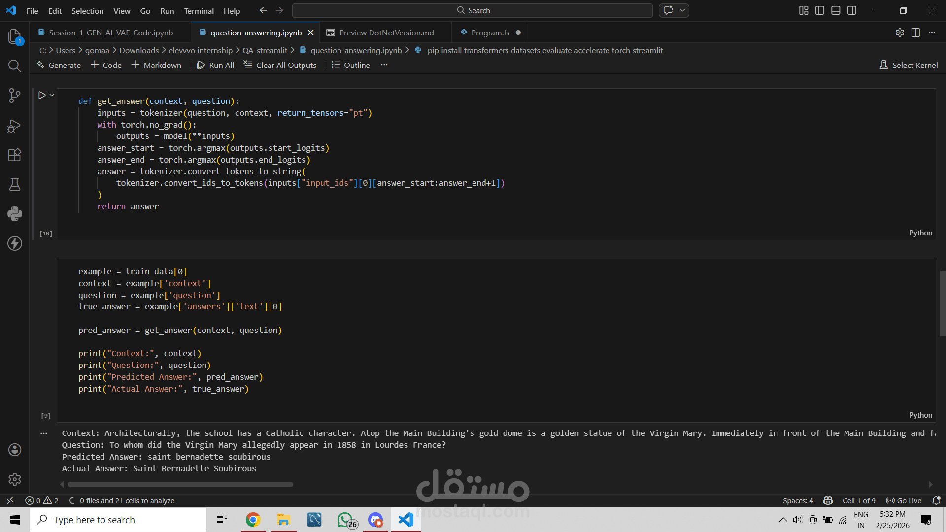 Question Answering Model