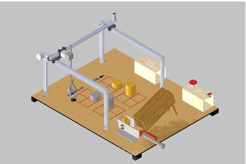 روبوت ديكارتي ثلاثي المحاور للتجميع والفرز الآلي