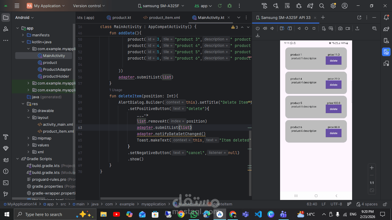 Android Product Management App