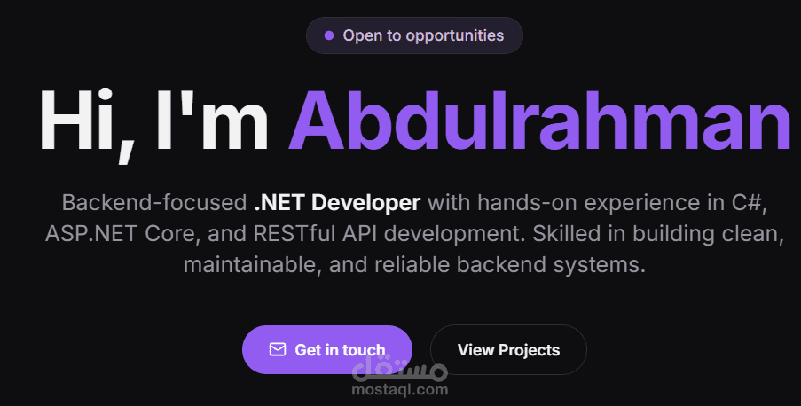 موقع بورتفوليو احترافي