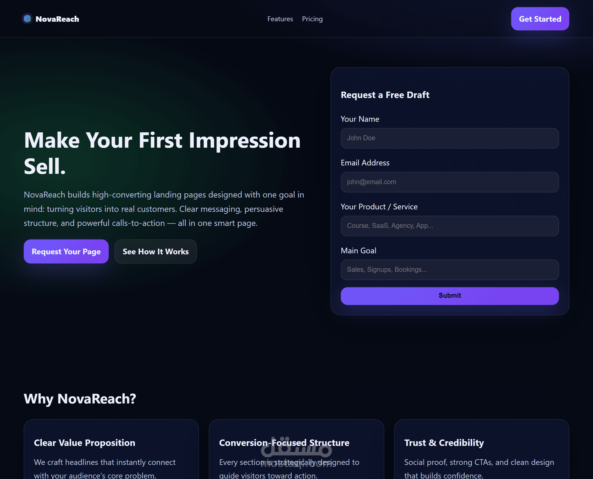 landing page