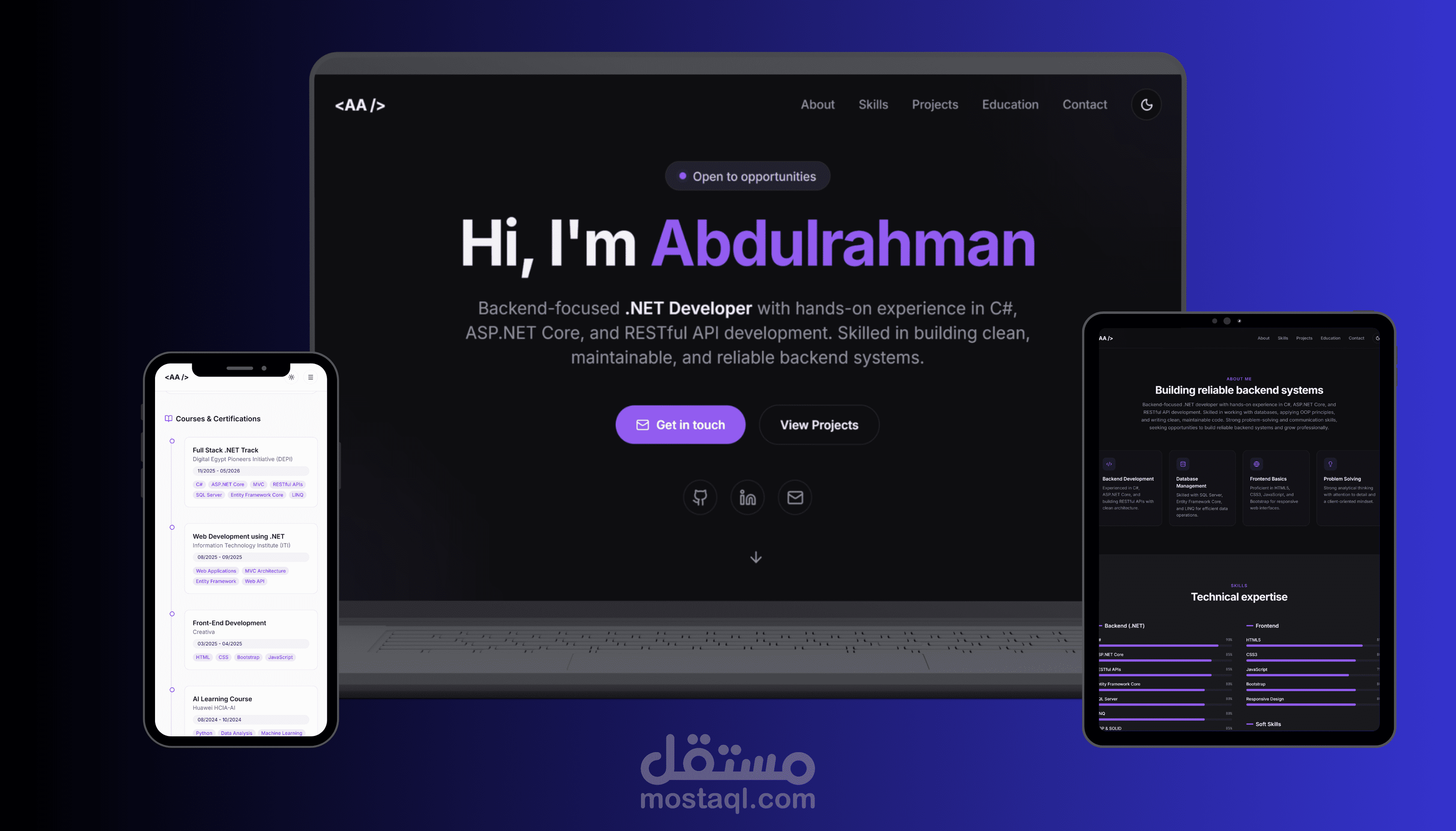 موقع بورتفوليو احترافي