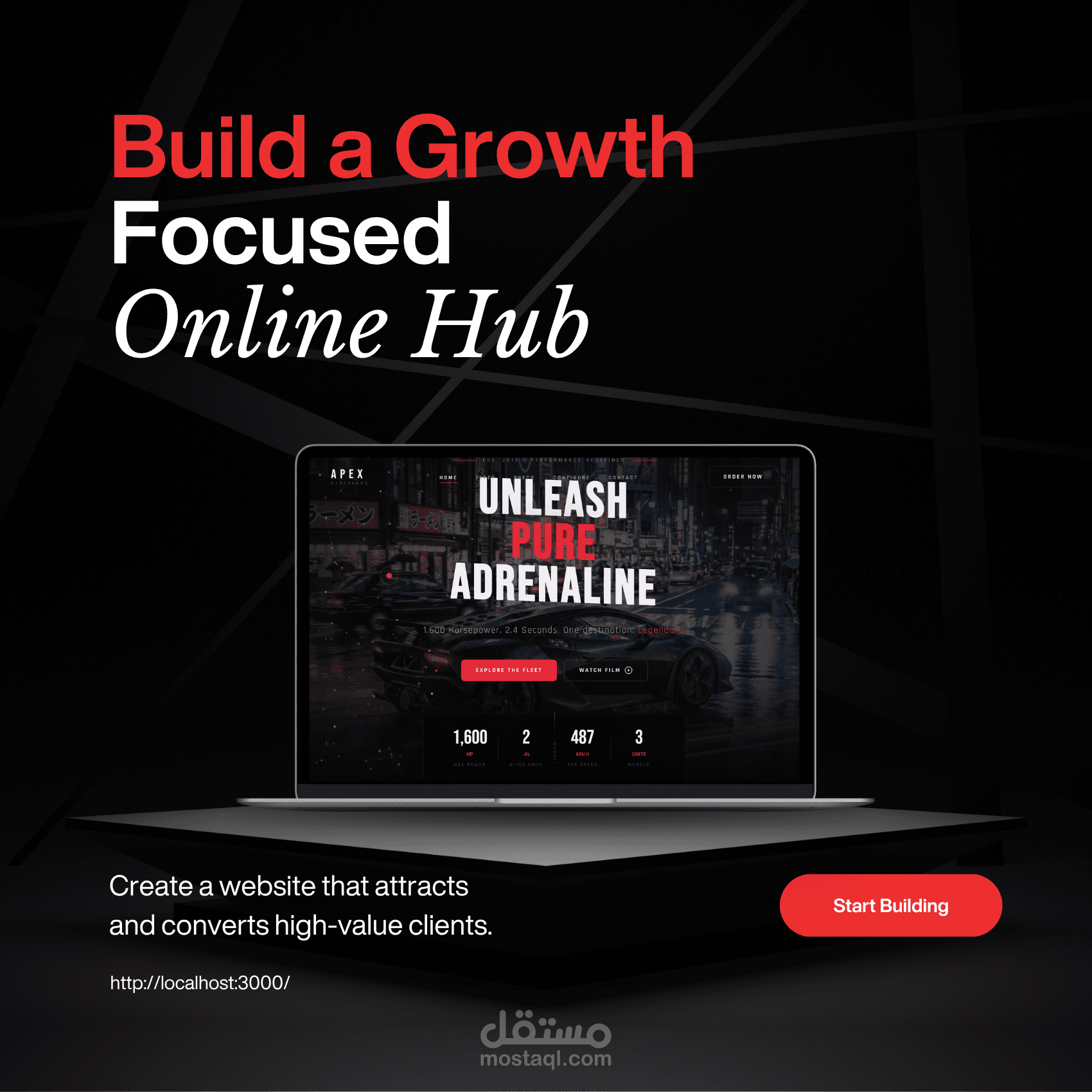 تصميم وتطوير موقع ويب احترافي (Portfolio / Business Website) باستخدام أحدث التقنيات