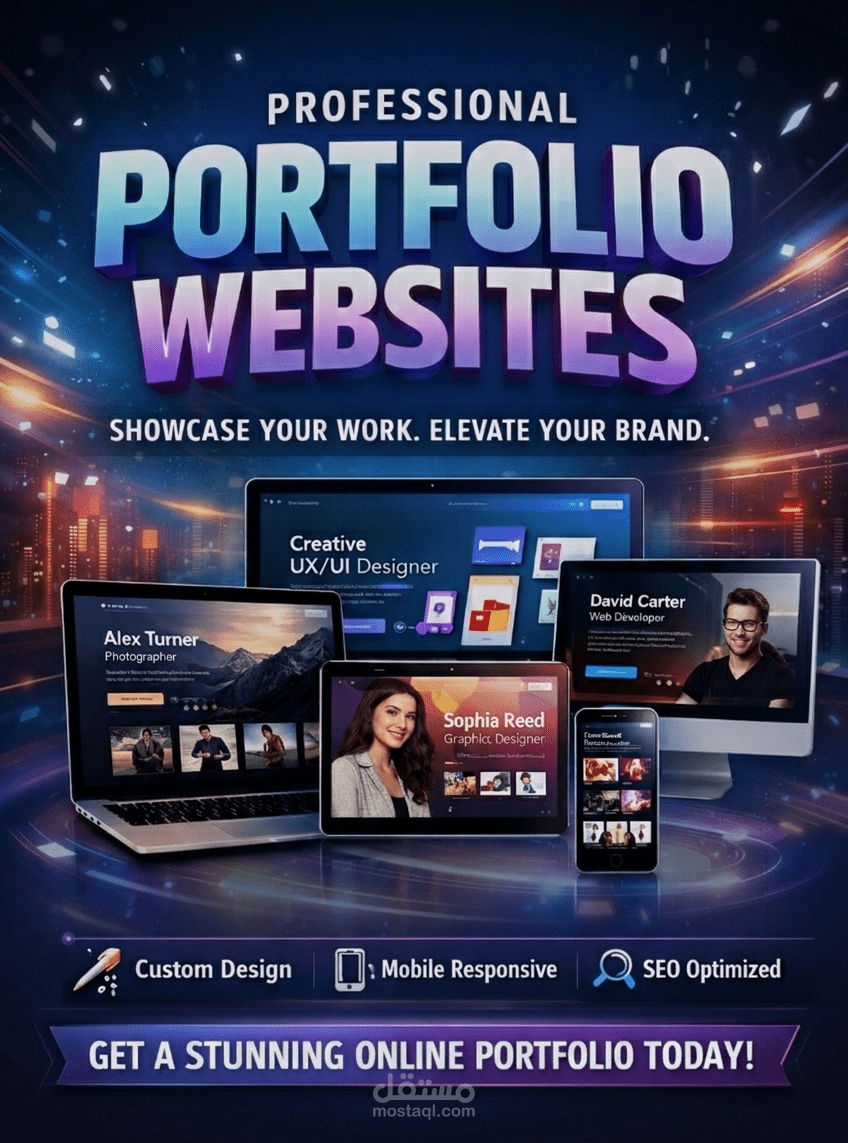بناء موقع بورتفوليو حديث متجاوب مع حركات وأنيميشن جذابة