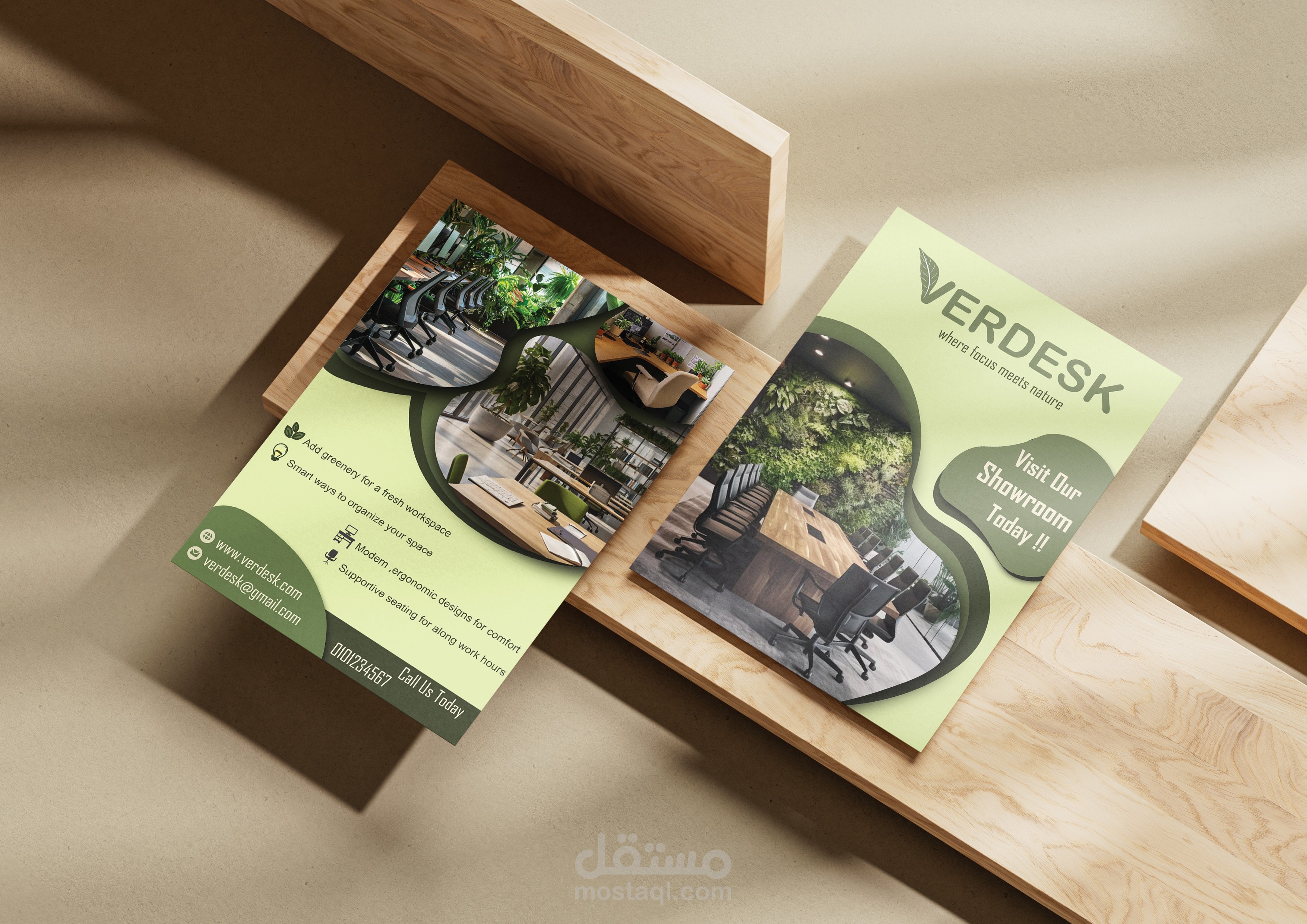 Full Visual Identity & Print Media Design for "Verdesk" Brand