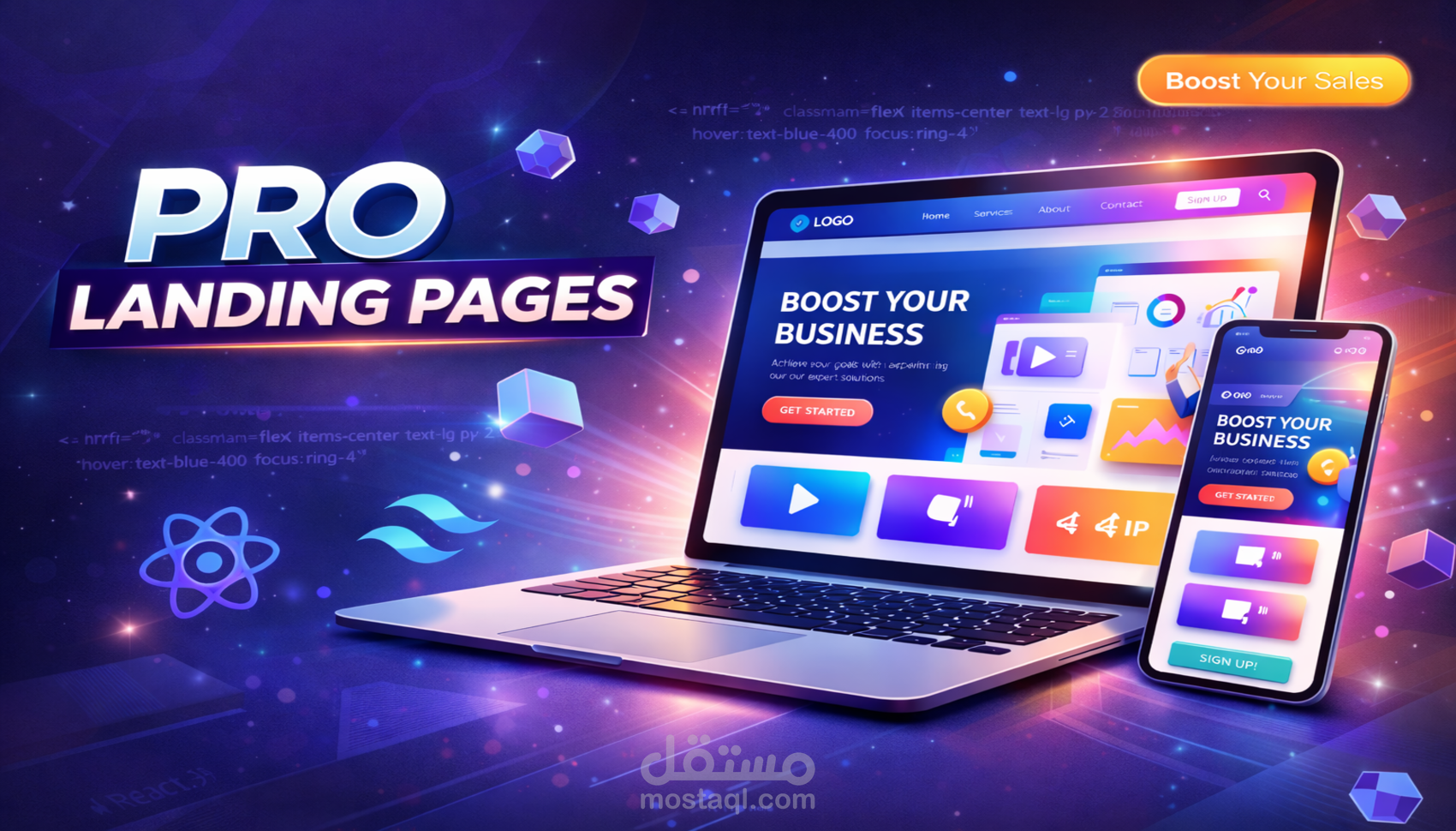 تصميم وتطوير Landing Page تفاعلية وبأداء فائق