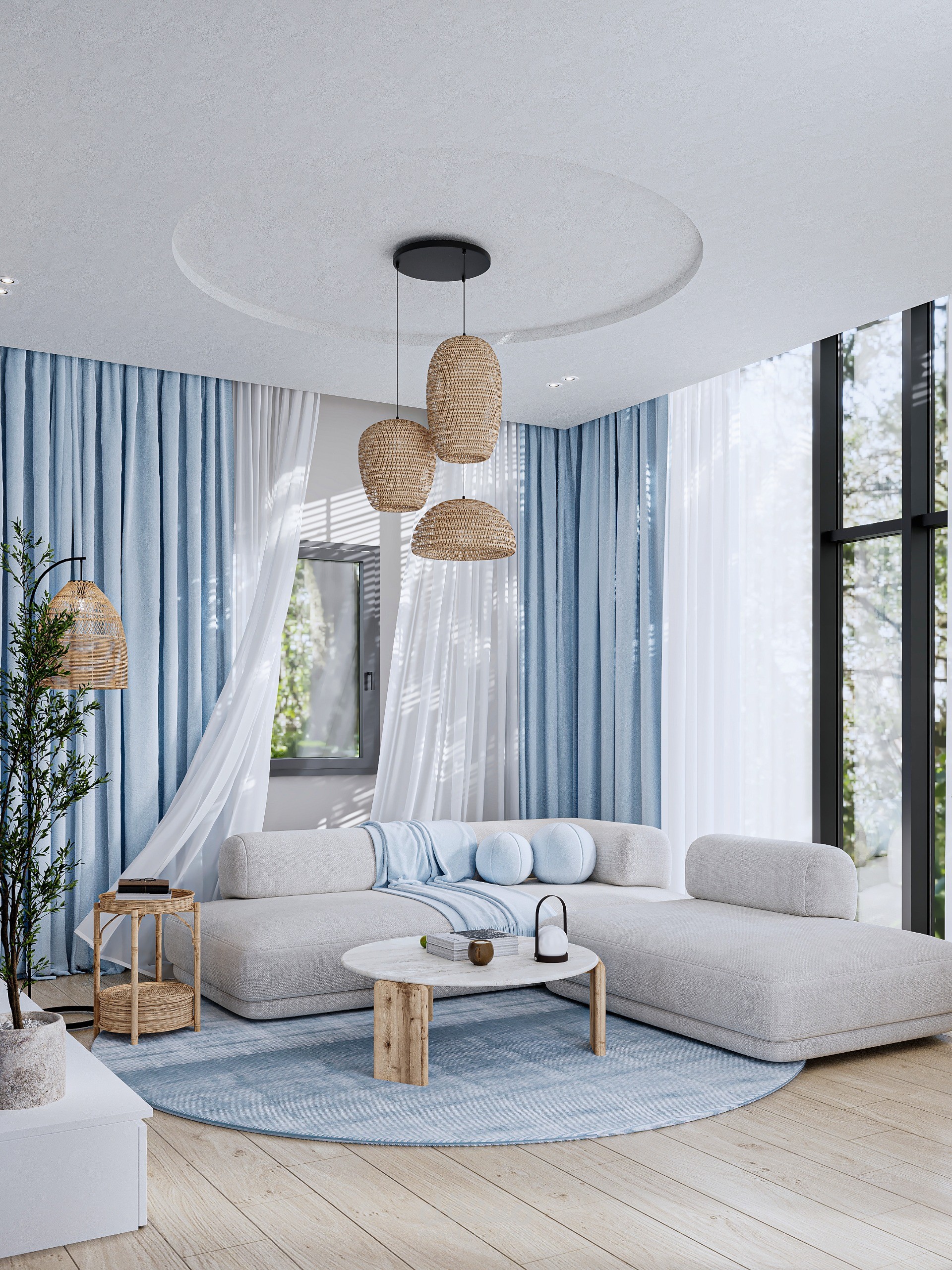 Coastal living room design