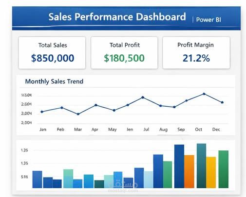 Sales Performance Dashboard باستخدام Power BI