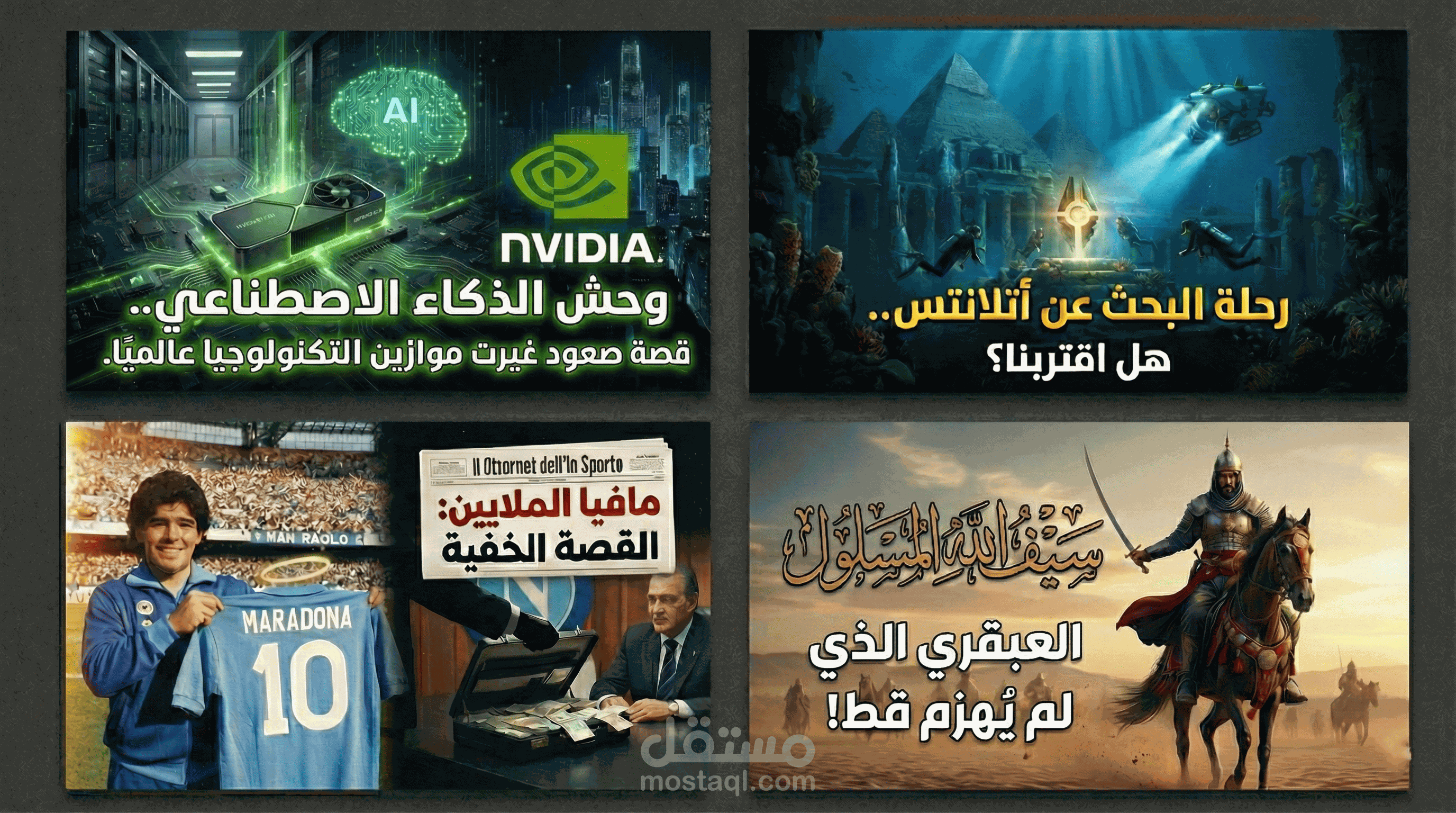 تصميم صور مصغرة (Thumbnails) احترافية لقنوات اليوتيوب.