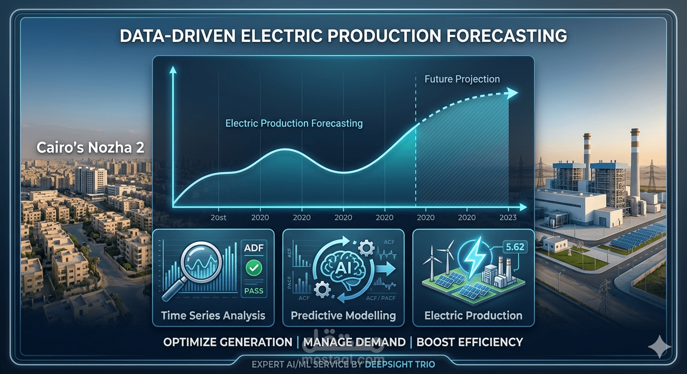تحليل البيانات الزمنية وبناء نماذج ذكية للتنبؤ بالمبيعات والإنتاج (Time Series Forecasting)