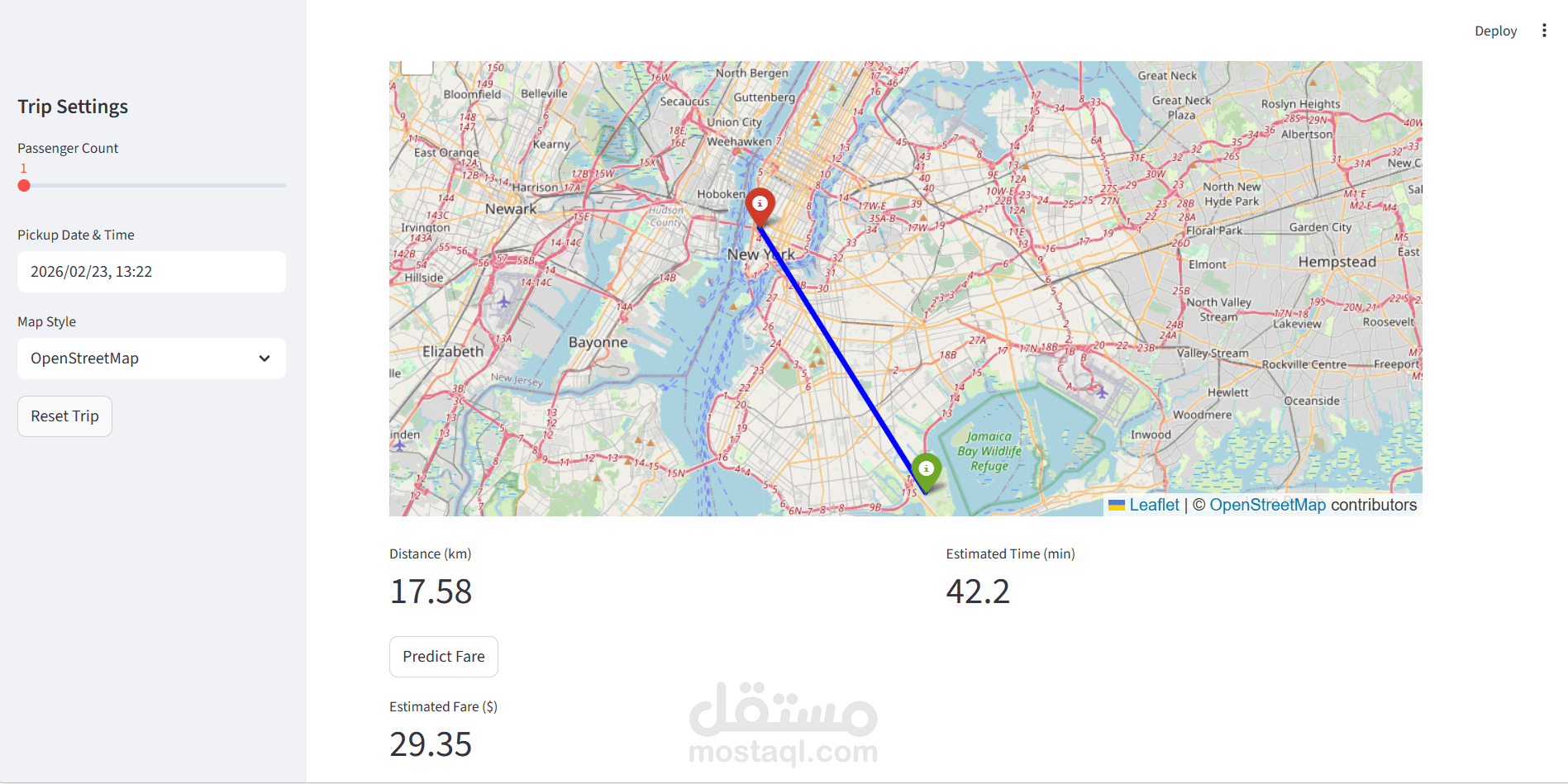 أجرة سيارات الأجرة في نيويورك