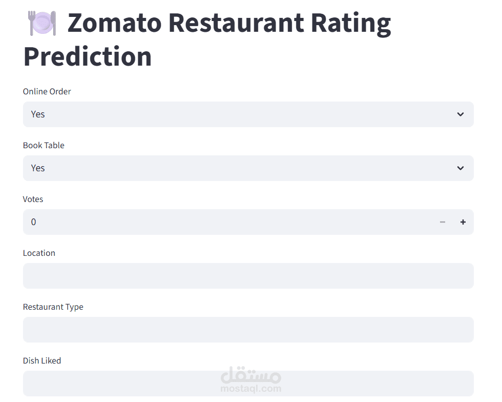 تحليل بيانات مطاعم Zomato وبناء نموذج تنبؤ بالتقييم باستخدام Machine Learning