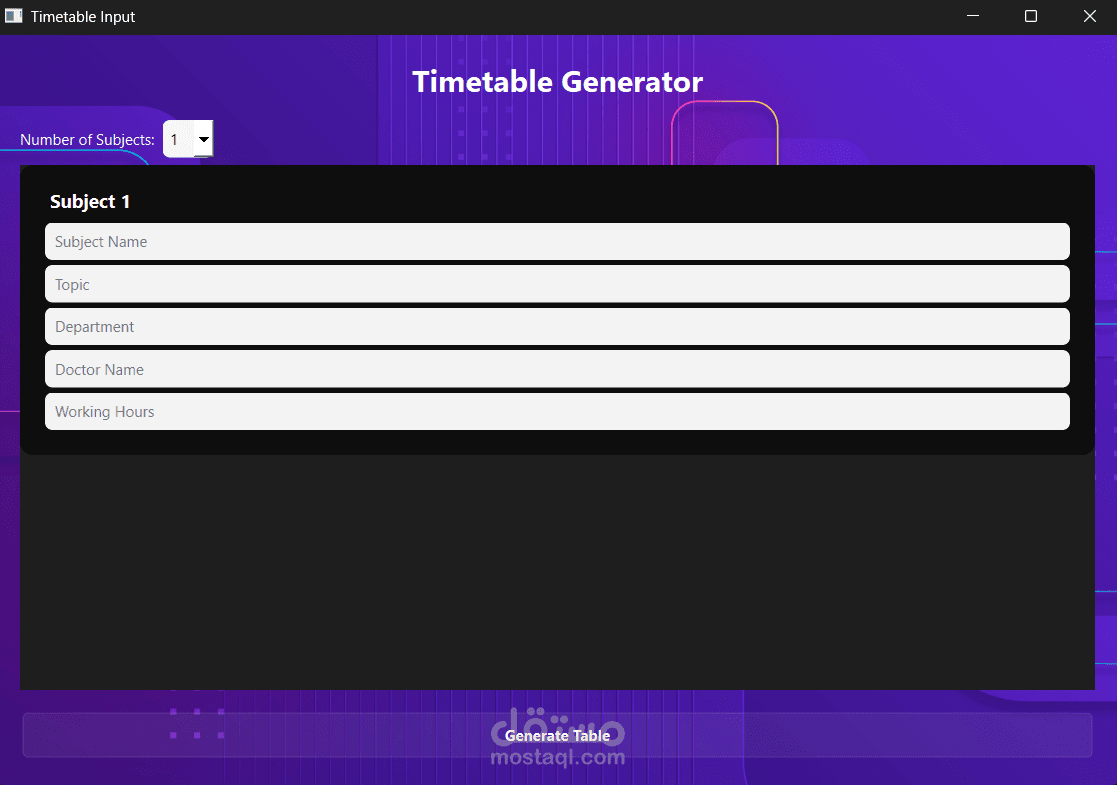 Ai Timetable generator