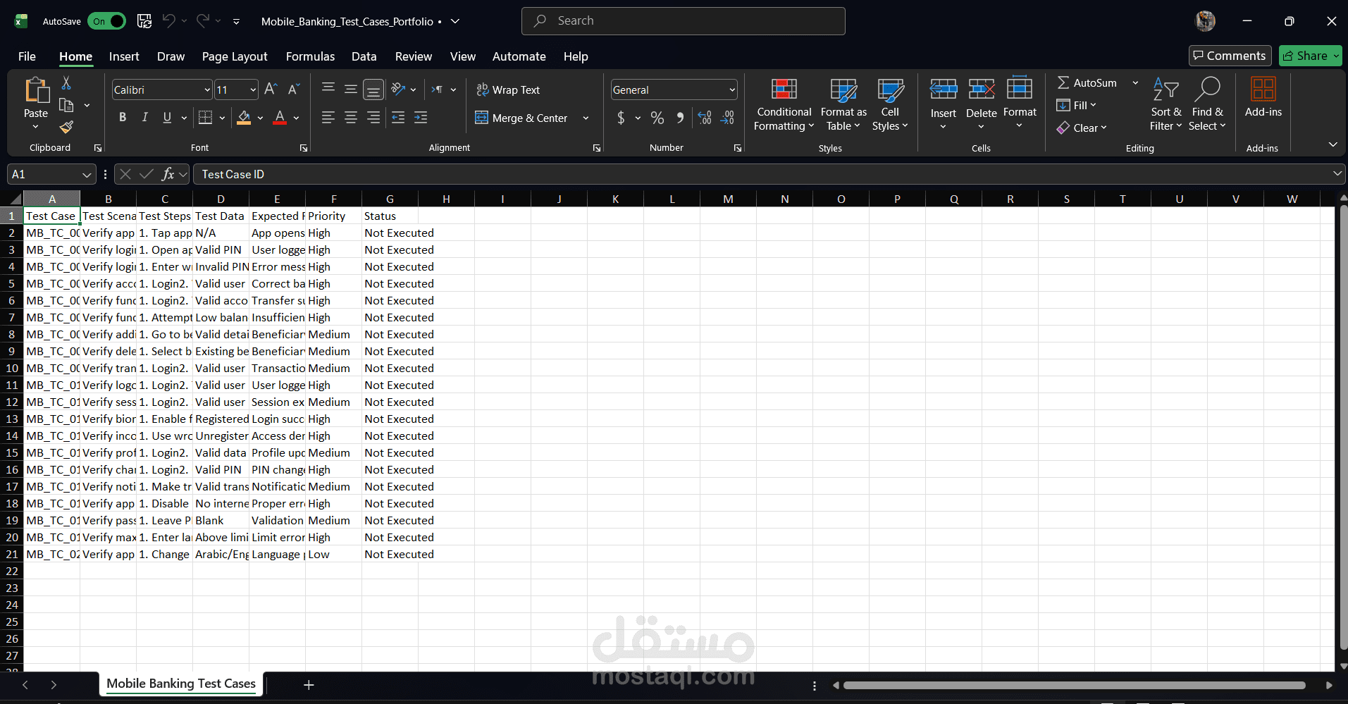 تصميم سيناريوهات اختبار لتطبيق تحويل الأموال عبر الهاتف