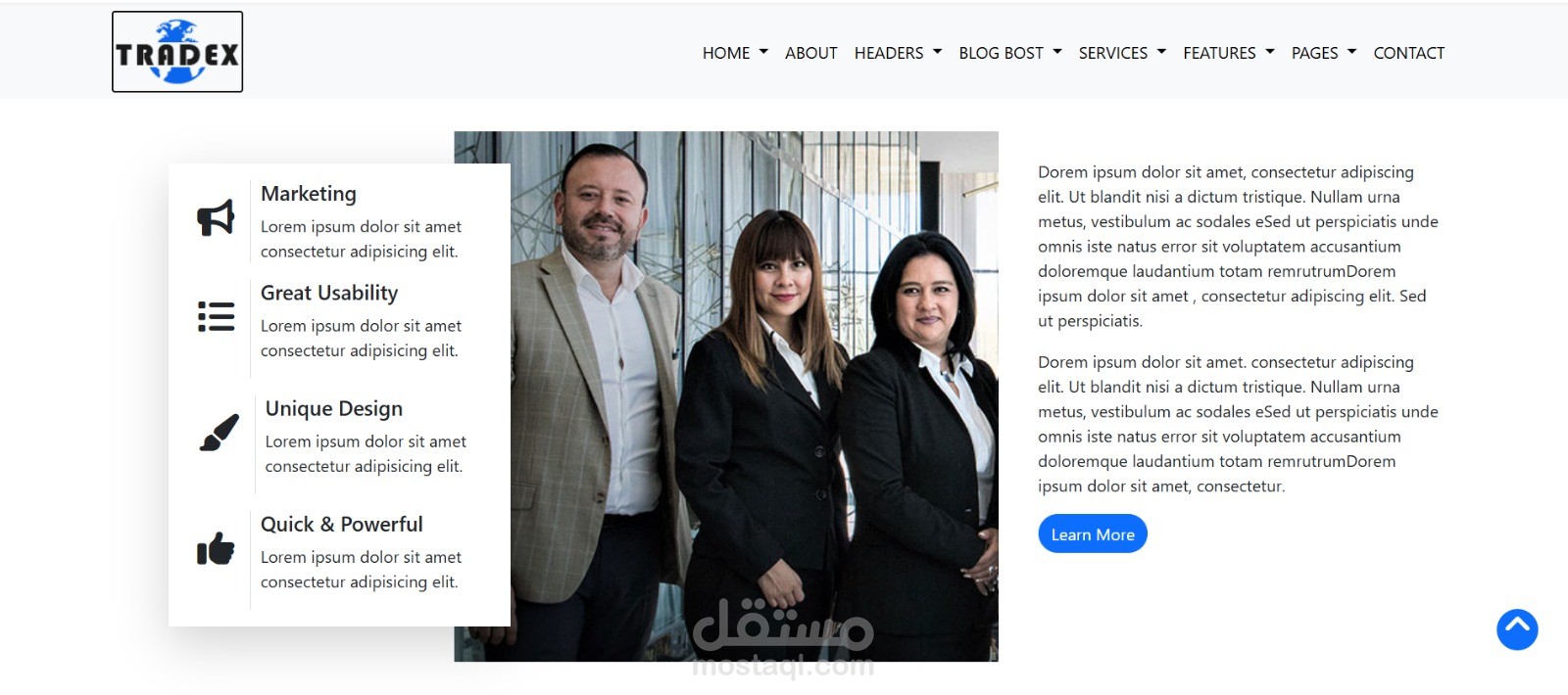 TRADEX – Corporate Services Website