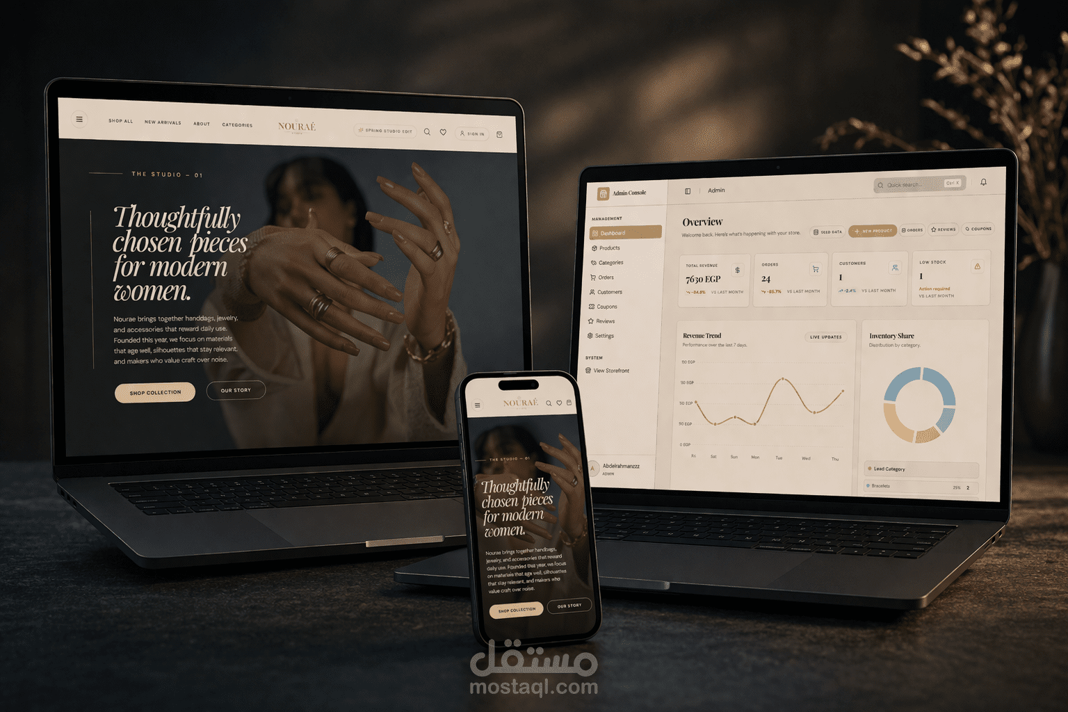 Nourae – تجربة متجر إلكتروني تفاعلية بتصميم عصري