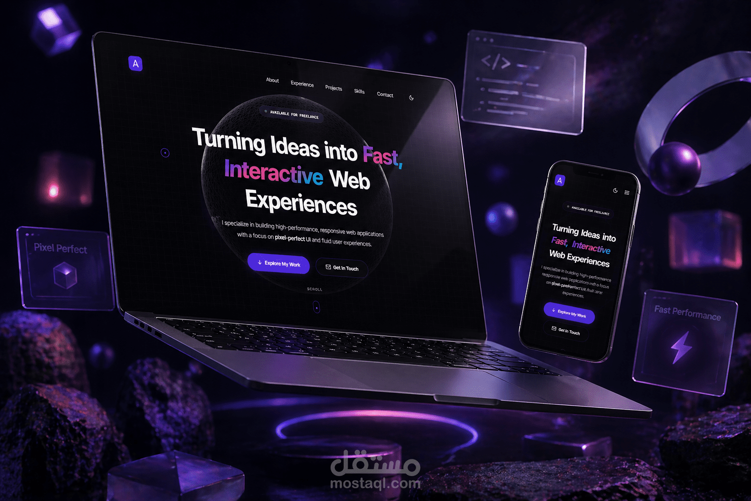 Portfolio – موقع شخصي تفاعلي لعرض أعمالي كمطور Frontend
