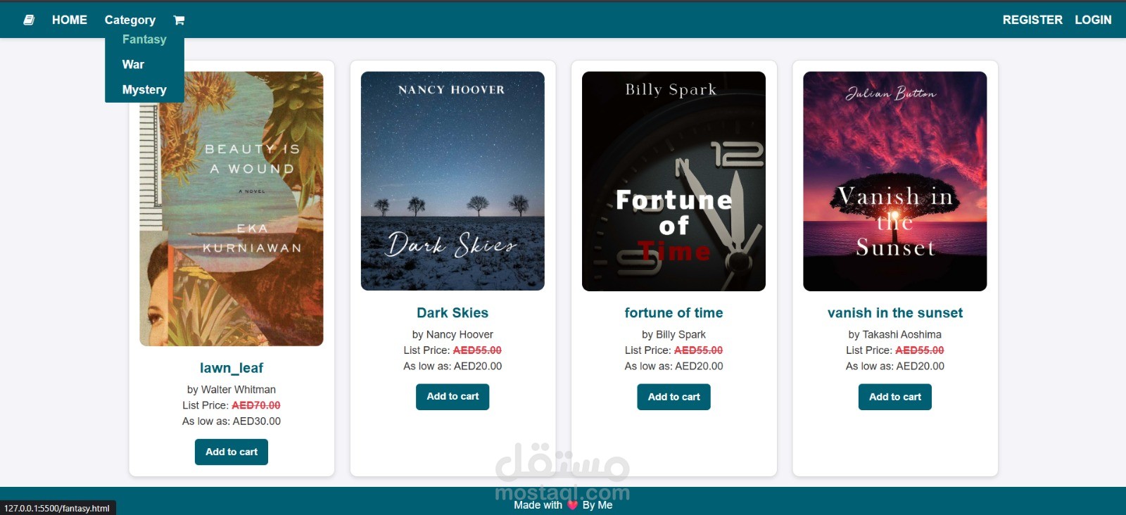 Responsive E-commerce Bookstore Landing Page.