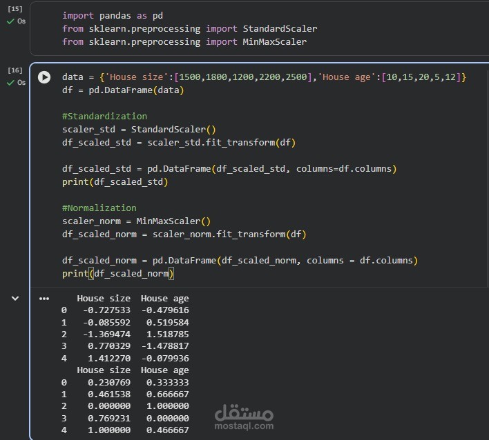 تجهيز البيانات باستخدام Standardization وNormalization لتحسين أداء النماذج
