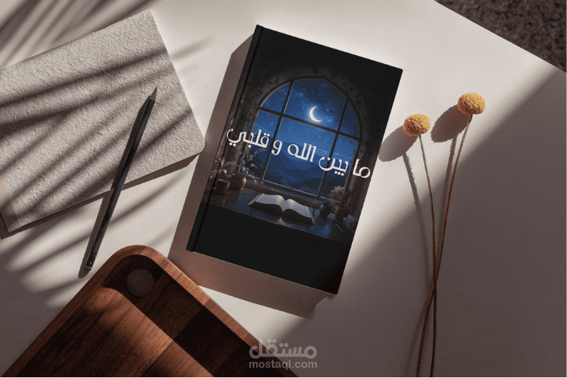 تصميم غلاف كتاب "ما بين الله وقلبي" - نمط روحاني عصري