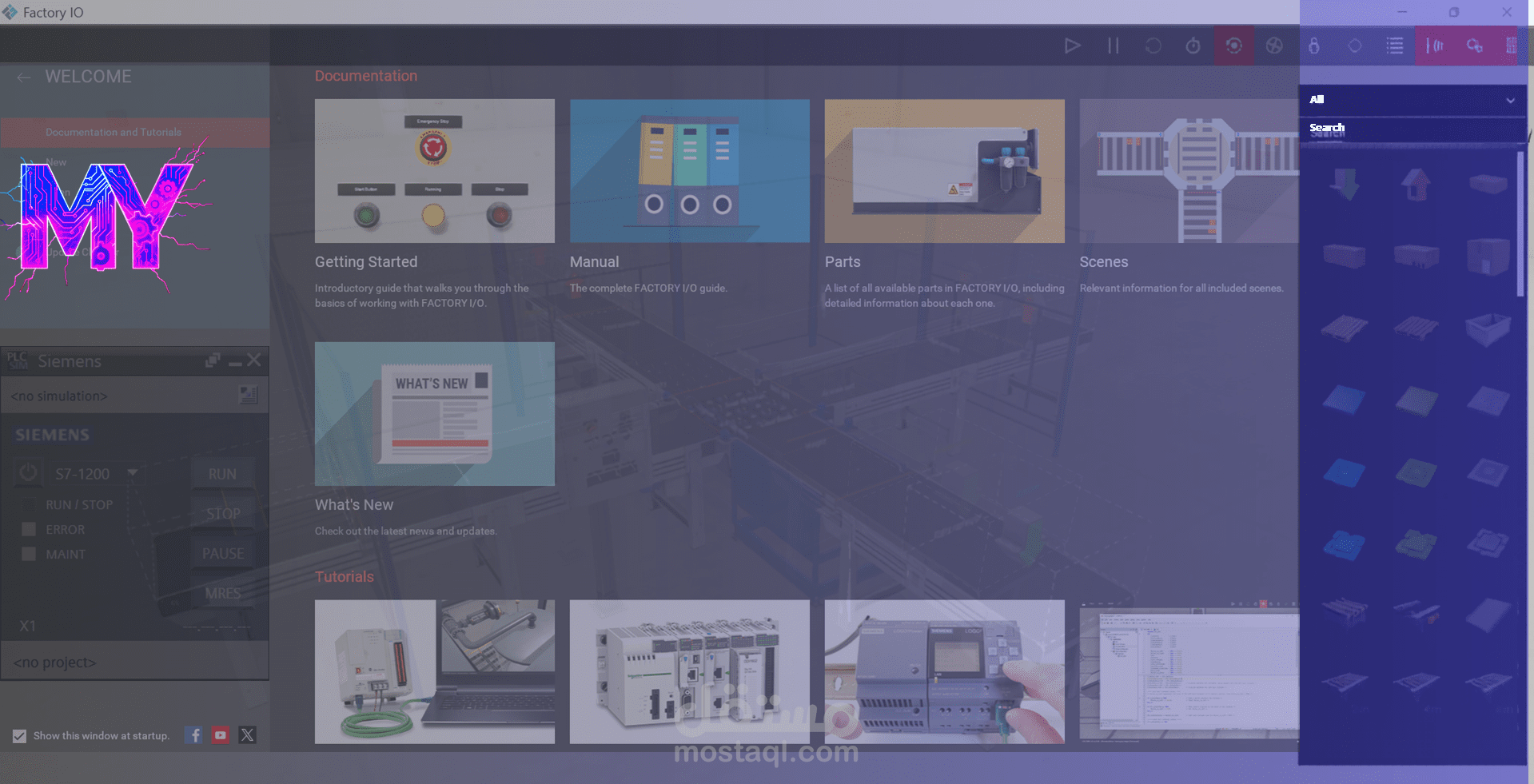 مشاريع محاكاة الحاكمات المنطقية PLC باستخدام Factory IO
