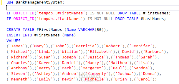 إنشاء مجموعة بيانات خاصة بالبنك جاهزة لتحليل البيانات