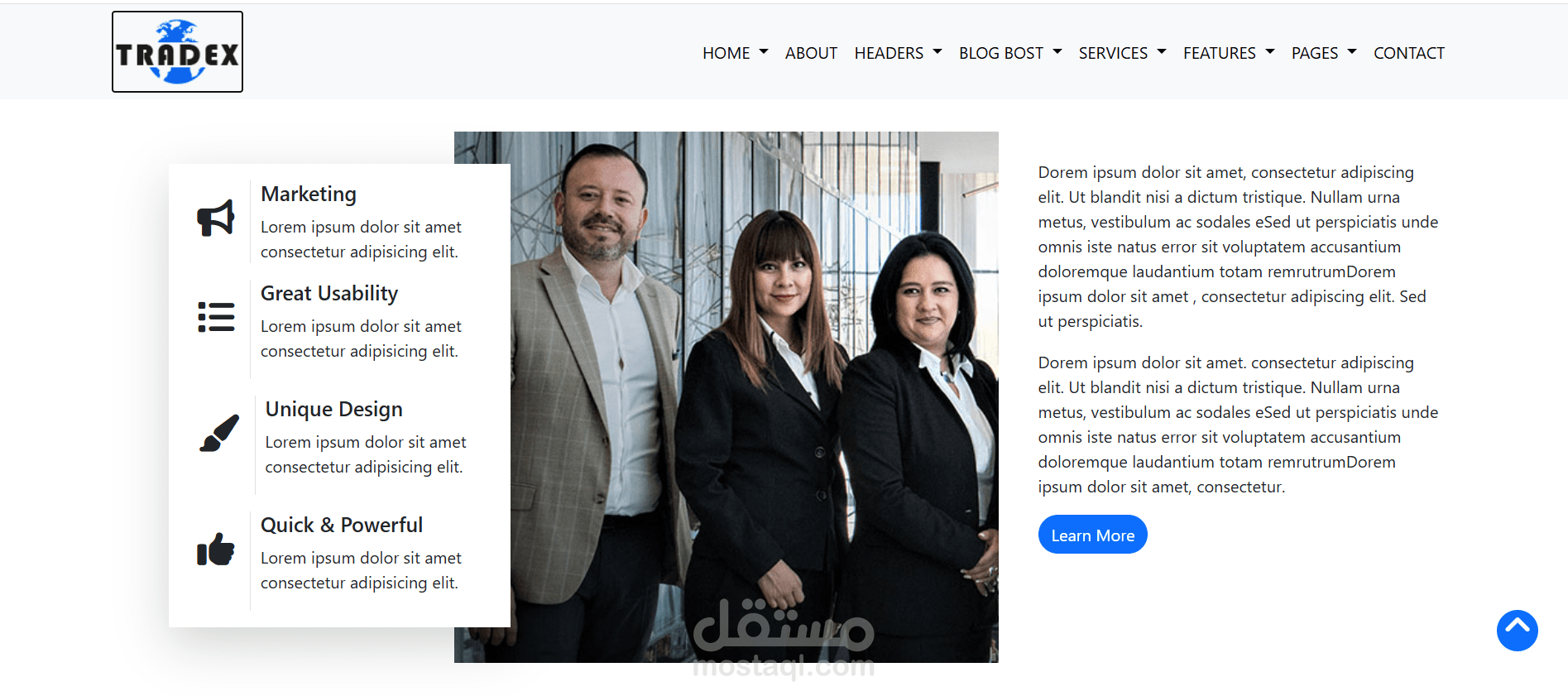 TRADEX – Corporate Services Website