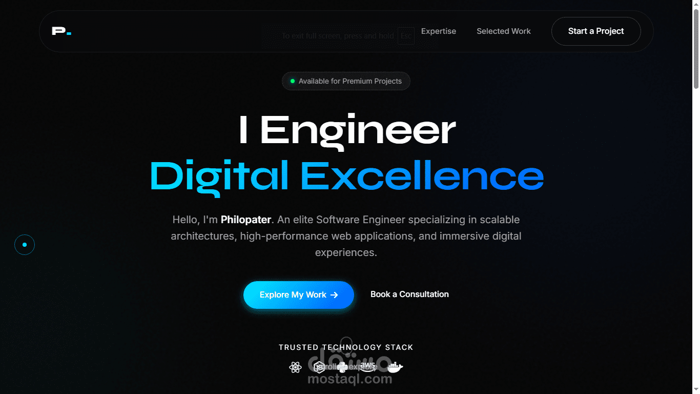 ويب سايت تعريفي لمبرمج