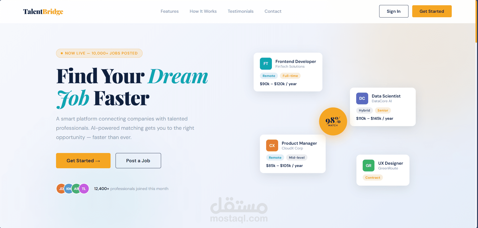Hiring Platform Landing Page