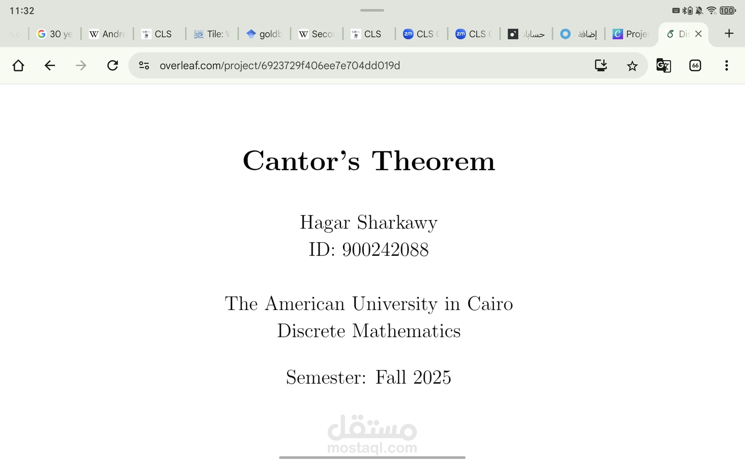 Cantor's Theorem