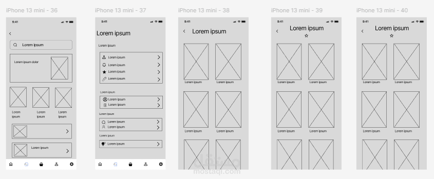 تصميم wireframe احترافي لتطبيقات ومواقع الويب UI/UX design