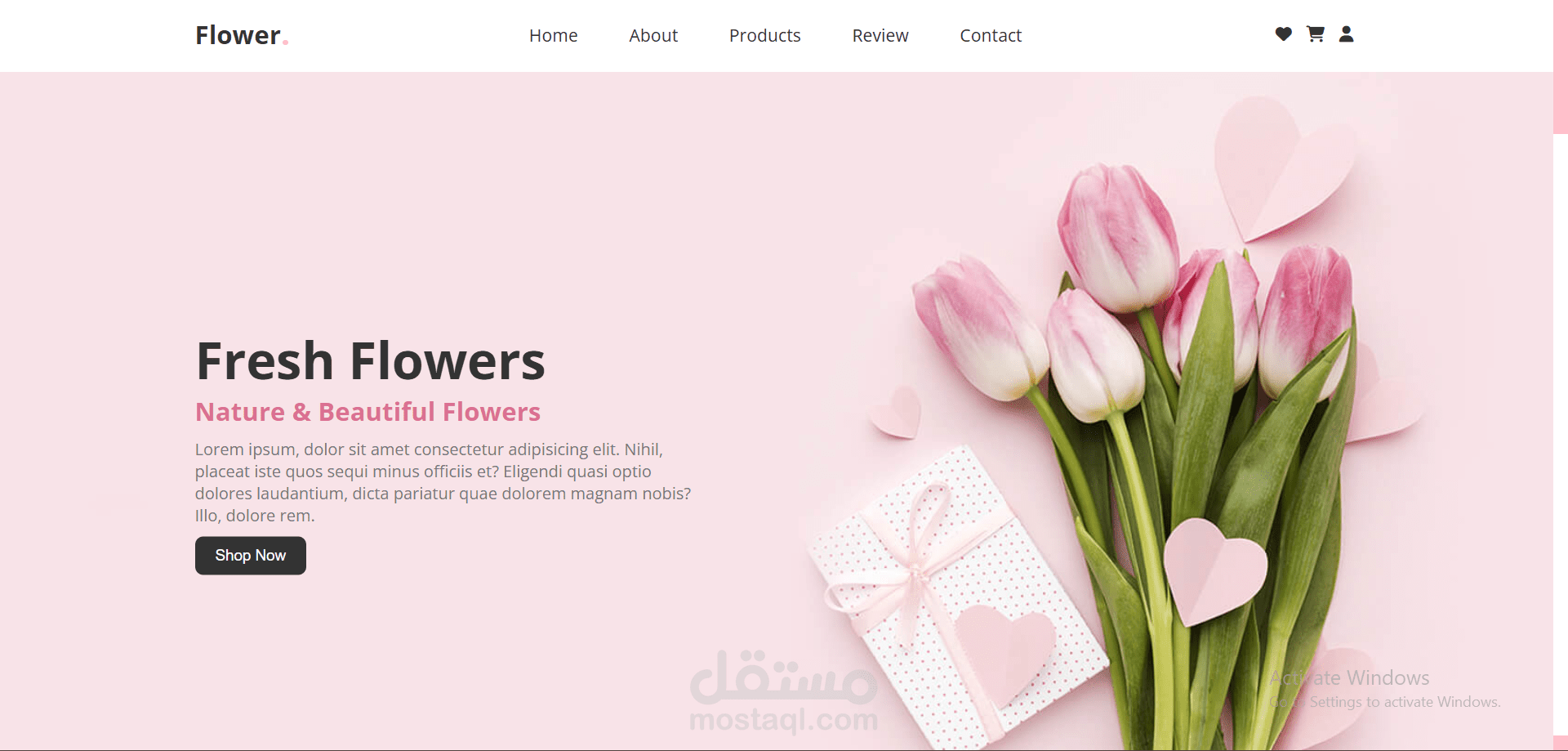 مشروع تصميم واجهة بـ HTML و CSS