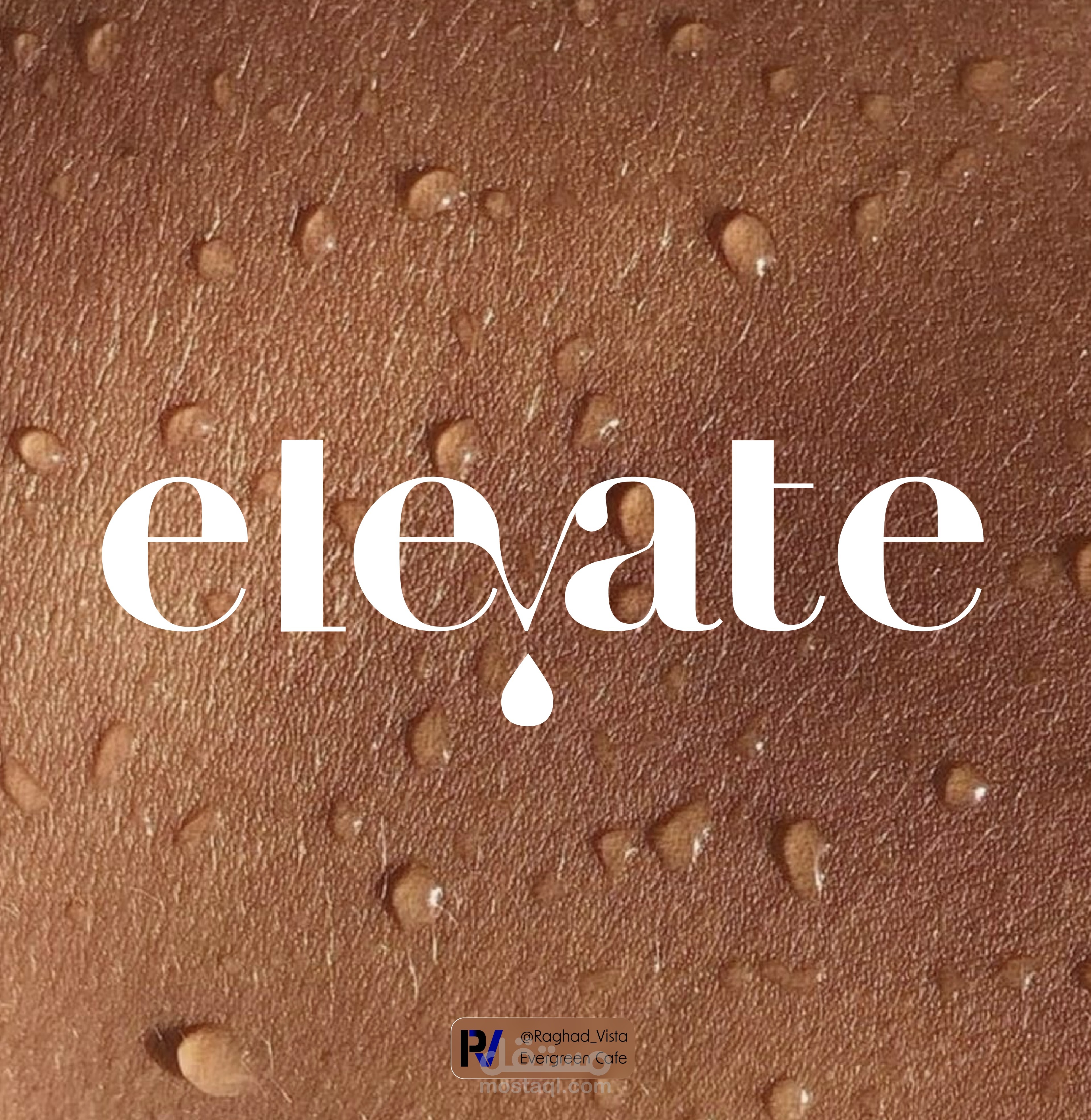 تصميم الهوية البصرية الكاملة لعلامة Elevate للعناية بالبشرة (الشعار، البكج، وصناعة الصور بالذكاء الاصطناعي).