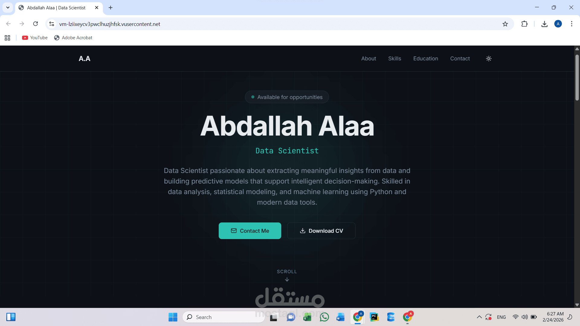 موقع بورتفوليو شخصى