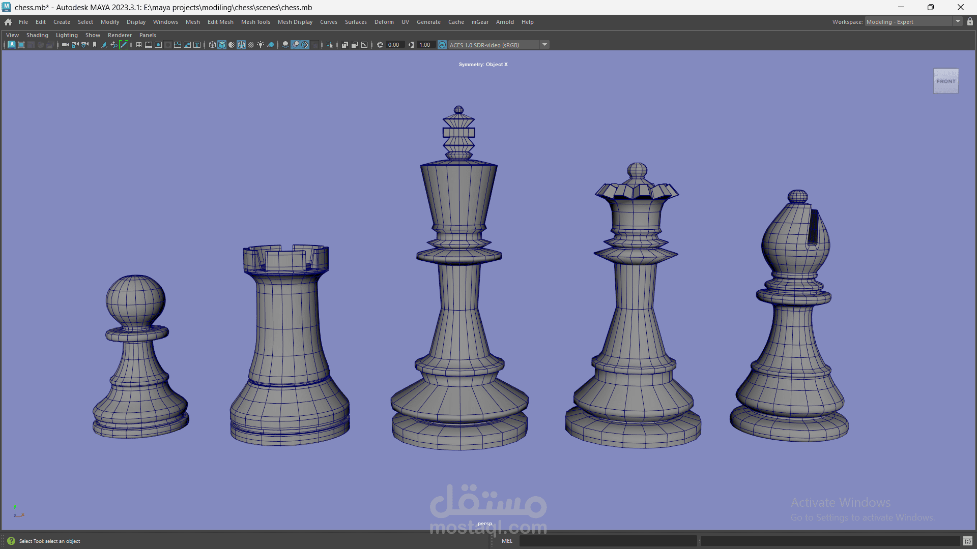 تصميم ثلاثي الأبعاد لمجموعة الشطرنج