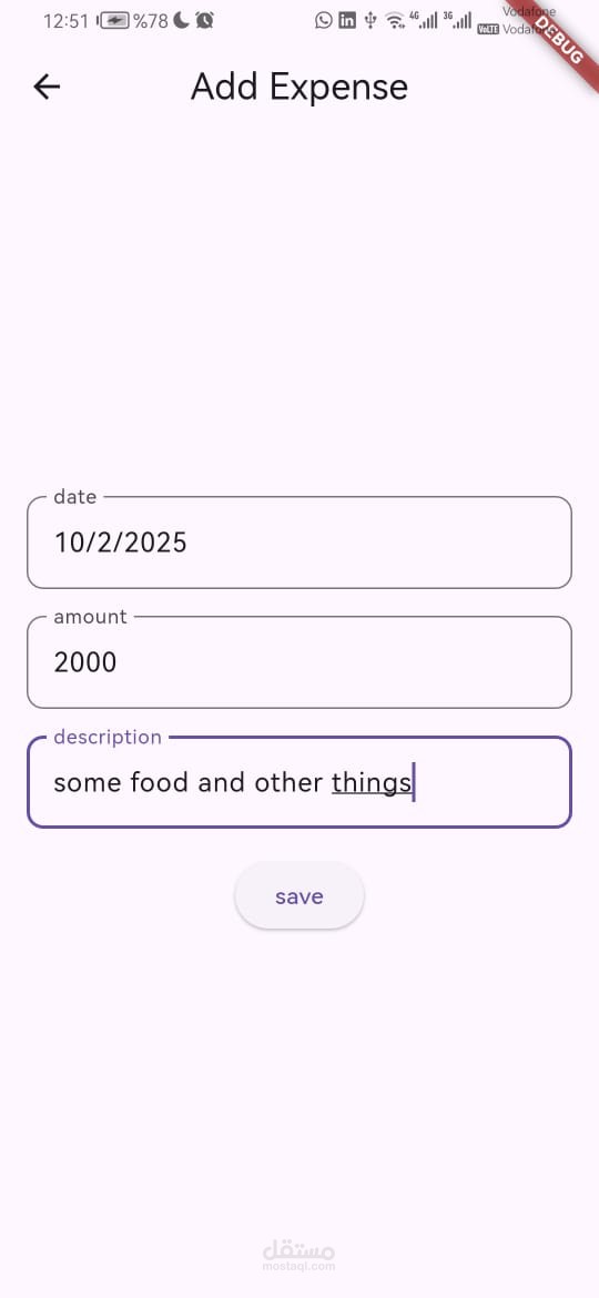 تطبيق إدارة المصروفات باستخدام Flutter و JSON Local Storage