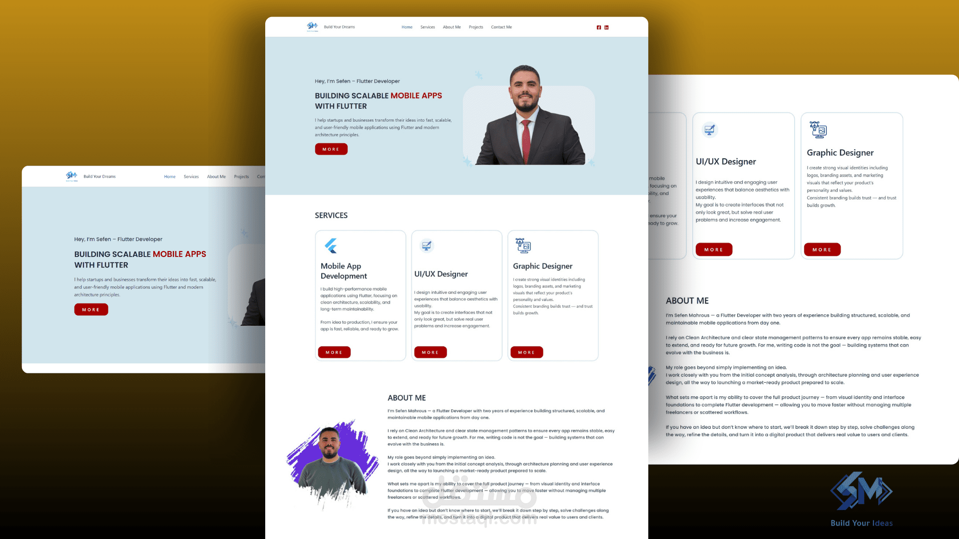 تصميم صفحة ويب احترافية (بورتفوليو – منيو – صفحة نشاط تجاري)