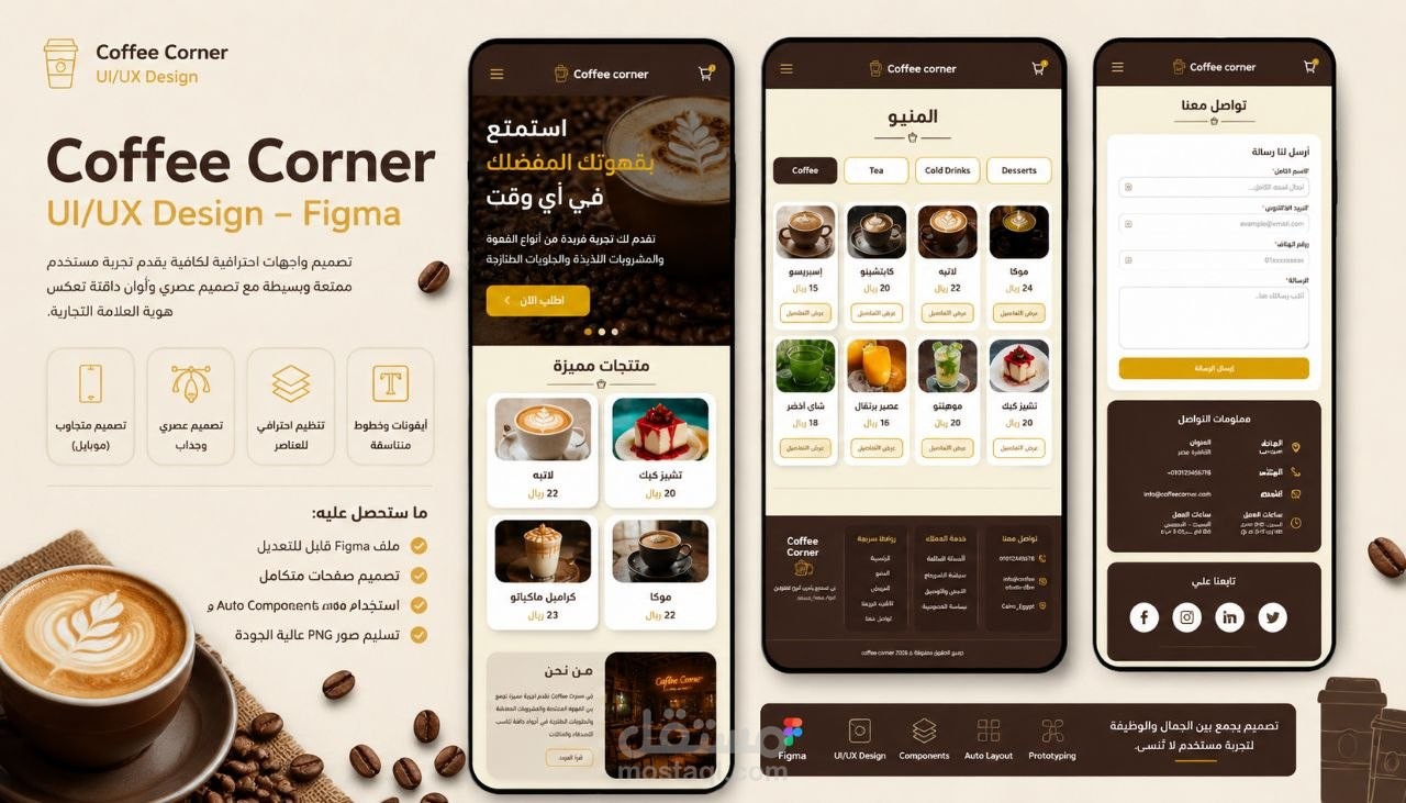 تصميم واجهات UI/UX احترافية لموقع إلكتروني باستخدام Figma