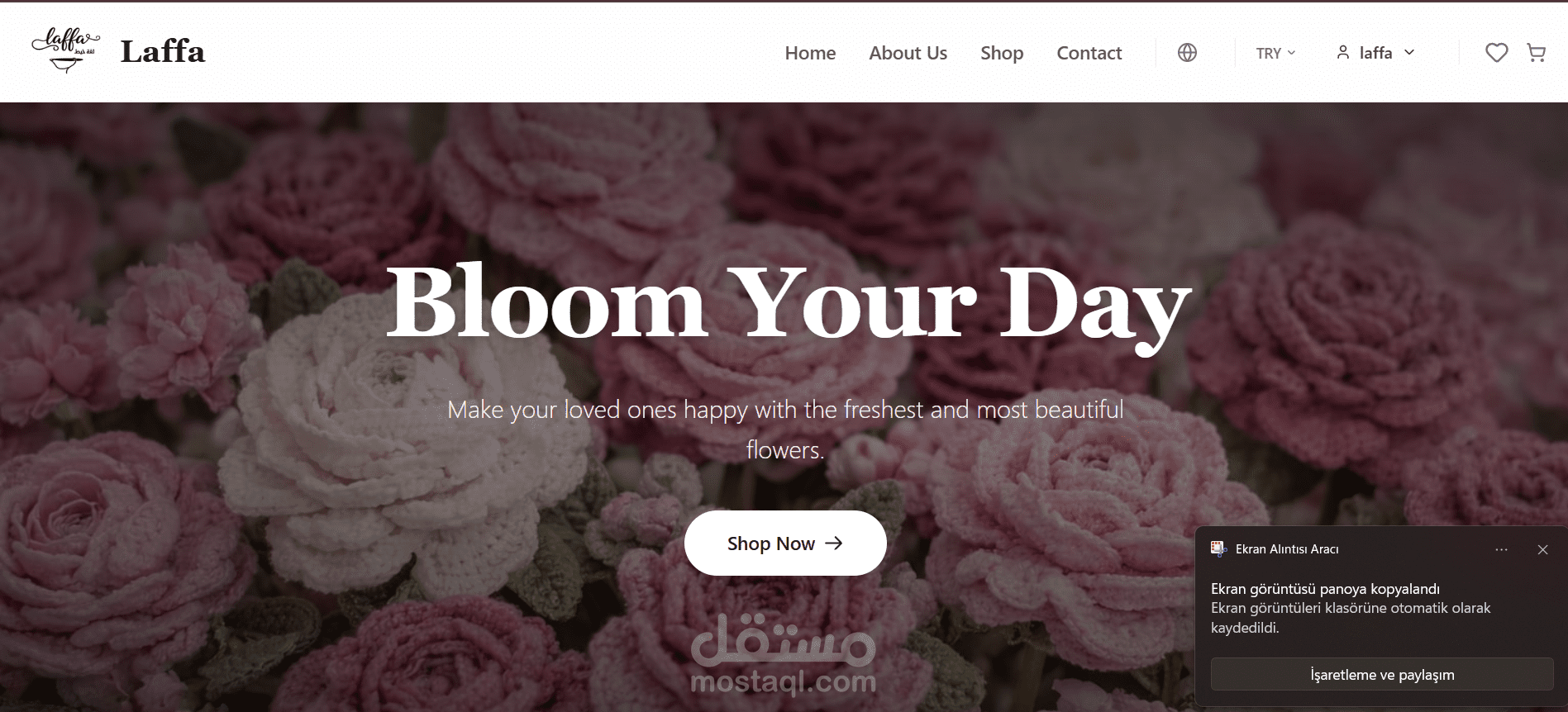 لفة (Laffa) - منصة متكاملة للتجارة الإلكترونية لزهور الكروشيه اليدوية