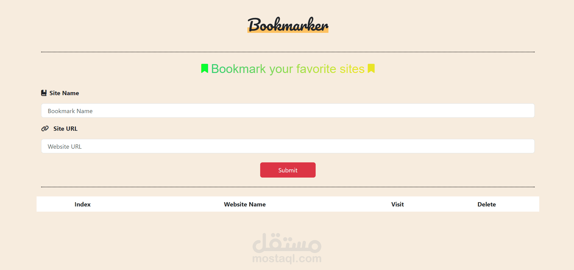 نظام إدارة روابط المواقع (Bookmarker System) بتصميم متجاوب